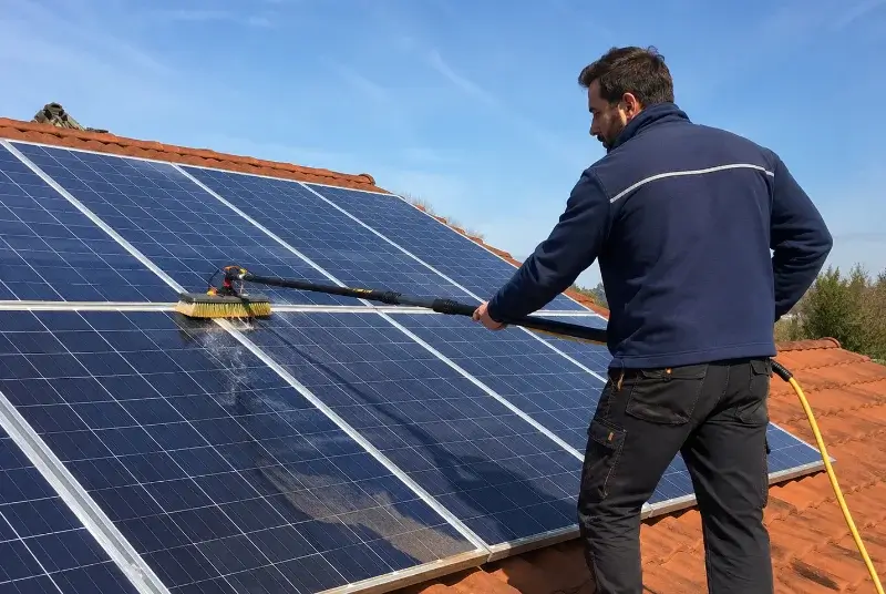 Nettoyage et entretien de panneaux solaires à Laglorieuse