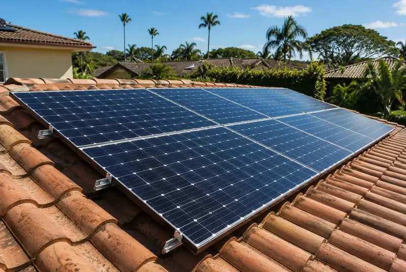 Installation de panneaux solaires à Laglorieuse